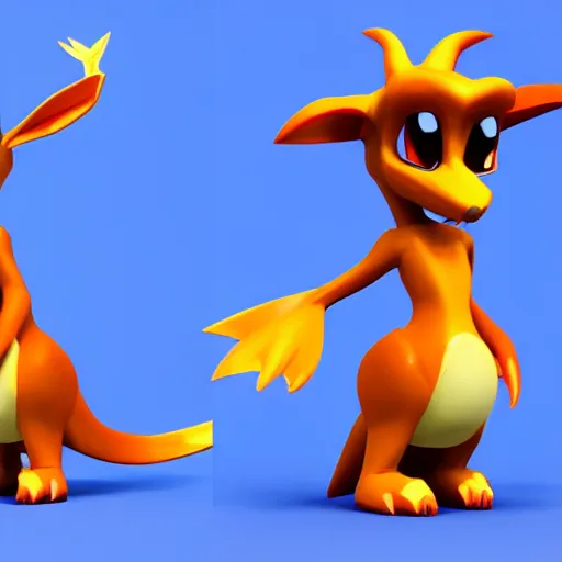 Image similar to sheila the kangaroo from the playstation game spyro the dragon, meets kao the kangaroo from the dreamcast game kao the kangaroo, 3 d render