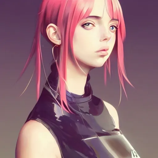 Prompt: a beautiful young anime protagonist billie eilish natalie portman alluring instagram model in elaborate latex tank top, by guweiz and wlop and ilya kuvshinov and artgerm symmetrical eyes, aesthetic, gorgeous, stunning, alluring, attractive, artstation, deviantart, pinterest, digital art