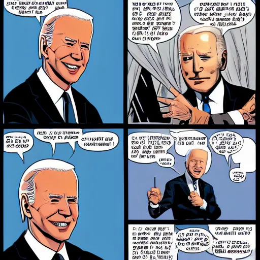 Image similar to Joe Biden in a Marvel Comic Book