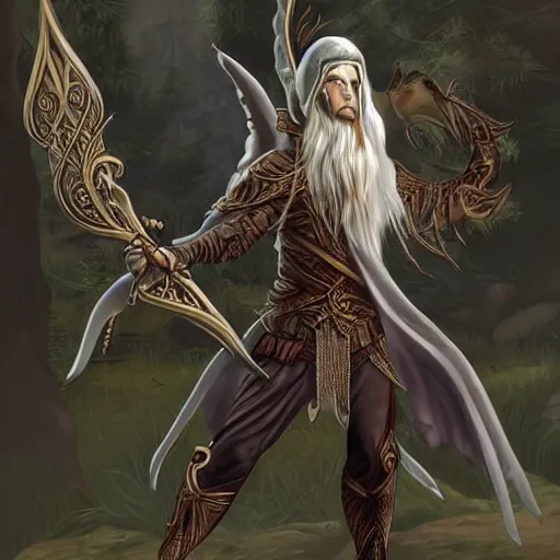 Prompt: male elven bard, dark fantasy art by Wes Benscoter