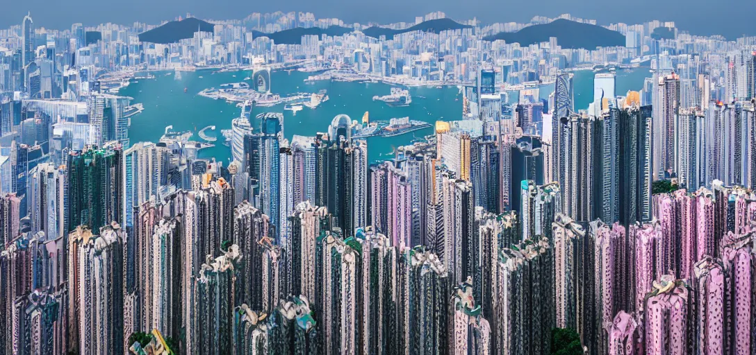 Image similar to Retro Futuristic picture of Hong Kong, 4K photo