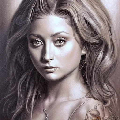 Image similar to pencil art, detailed portrait of aly and aj, intricate, hyper detailed, realistic, oil painting, by julie bell, frank frazetta, cinematic lighting