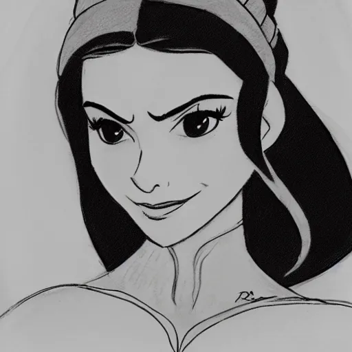 Image similar to milt kahl sketch of victoria justice as princess padme from star wars episode 3