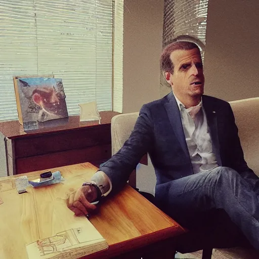 Prompt: hunter biden goes to therapy geog darrow greg rutkowski