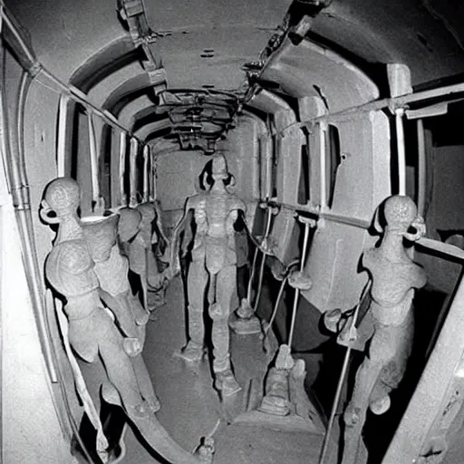 Image similar to secret underground lab where alien body experiments are performed, top secret, data deleted, 1 9 6 5 s