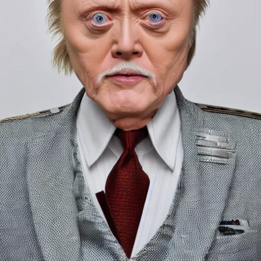 Prompt: close - up shot, studio photographic portrait of christopher walken as colonel sanders by david silis, photorealistic, studio lighting, 8 k