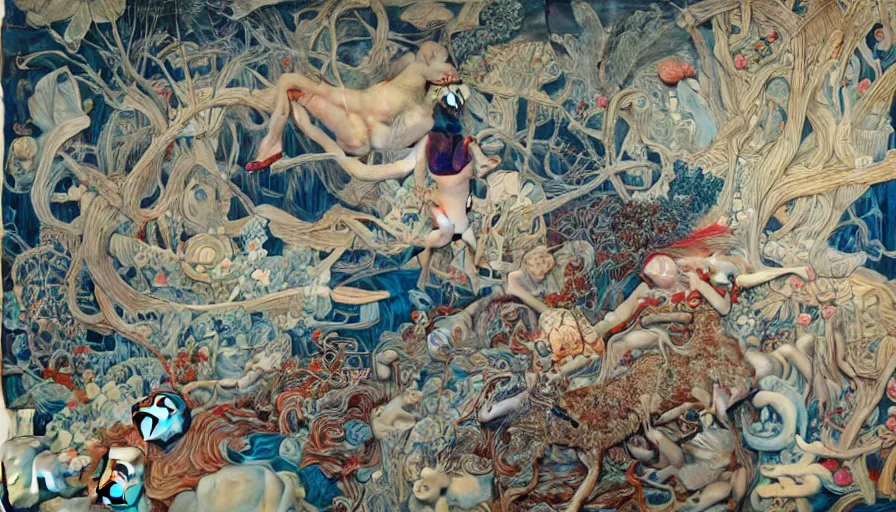 Image similar to the two complementary forces that make up all aspects and phenomena of life, by james jean,