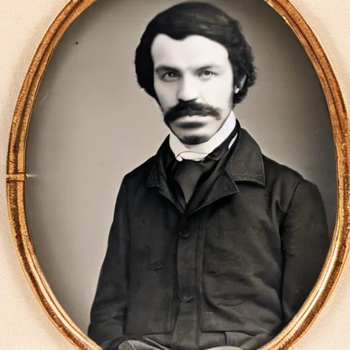 Prompt: close up photo portrait of a 19th male detective in a medical coat by Diane Arbus and Louis Daguerre