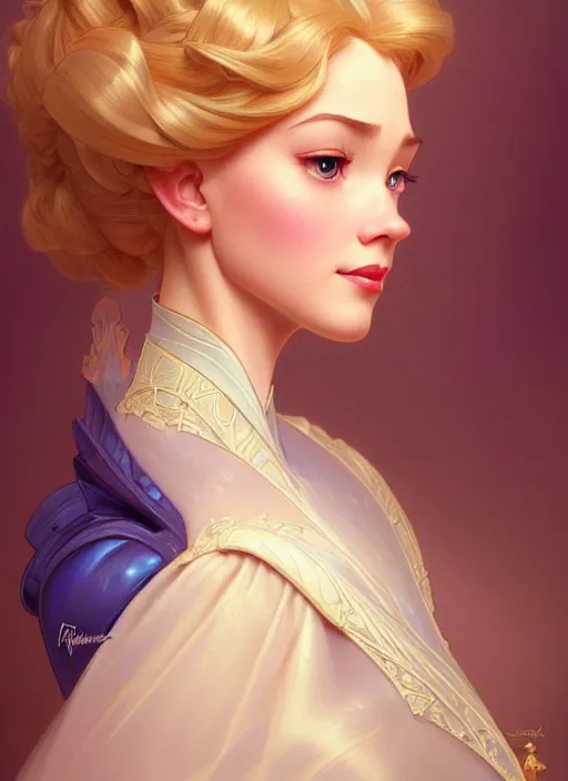 Image similar to portrait of disney cinderella, intricate, elegant, highly detailed, my rendition, digital painting, artstation, concept art, smooth, sharp focus, illustration, art by artgerm and greg rutkowski and alphonse mucha and uang guangjian and gil elvgren and sachin teng, symmetry!!