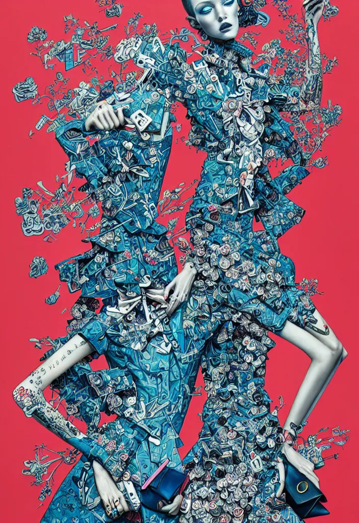 Image similar to fashion advertising campaign by james jean, highly detailed, intricate