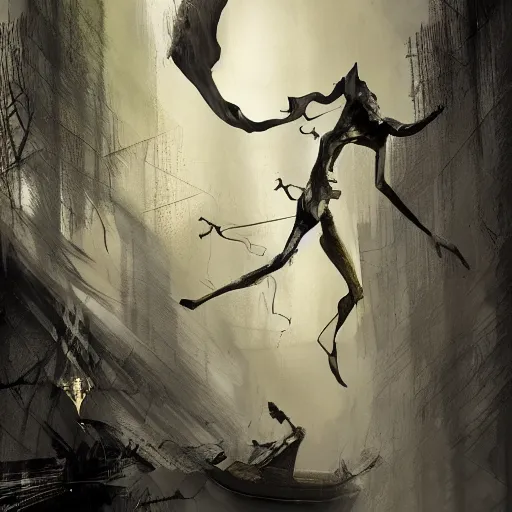 Image similar to no fears, okay one fear, highly-detailed, elegant, dramatic lighting, artstation, 4k, cinematic landscape by Dave McKean