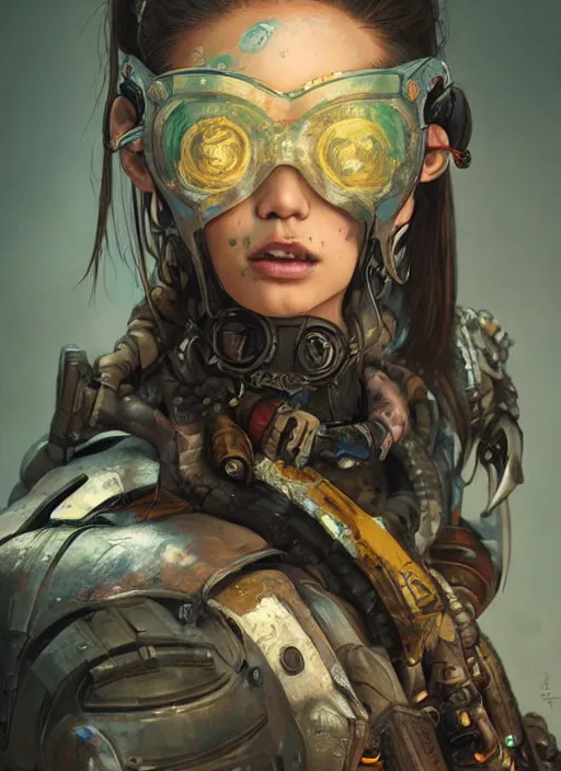 Prompt: hyper realistic photography portrait of postapocalyptic cyberpunk asian cyborg tribal warrior amazon cinematic, brom, mucha, moebius juan gimenez artstation, cgsociety