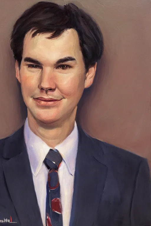 Prompt: portrait of young norm macdonald in weekend update, oil painting by wilson mclean, sharp focus, masterpiece, highly detailed