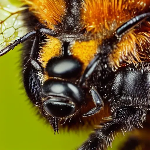 Image similar to a award - winning macro photography of a bee drinking honey, sigma 8 5 mm f / 2