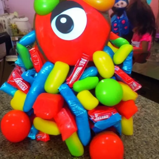 Image similar to big fat monster made out of candy