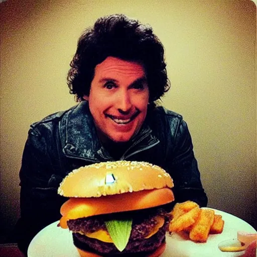 Prompt: “ michael knight eating a cheeseburger”