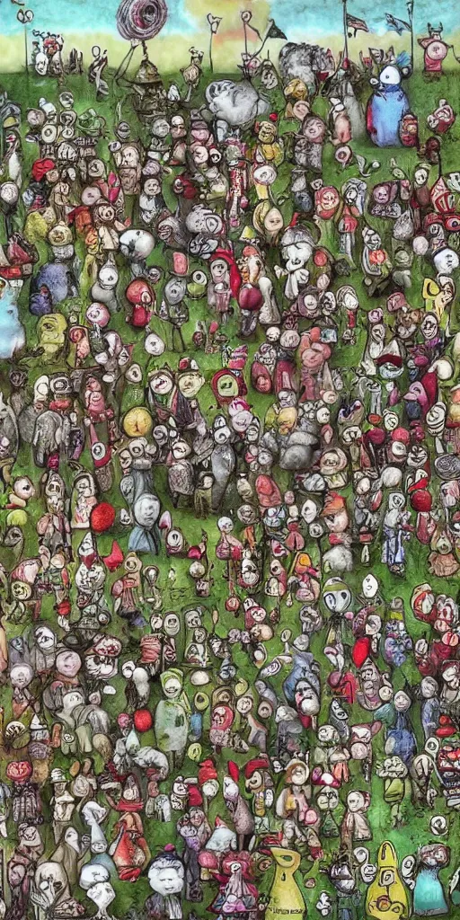 Image similar to an easter parade by alexander jansson and where's waldo