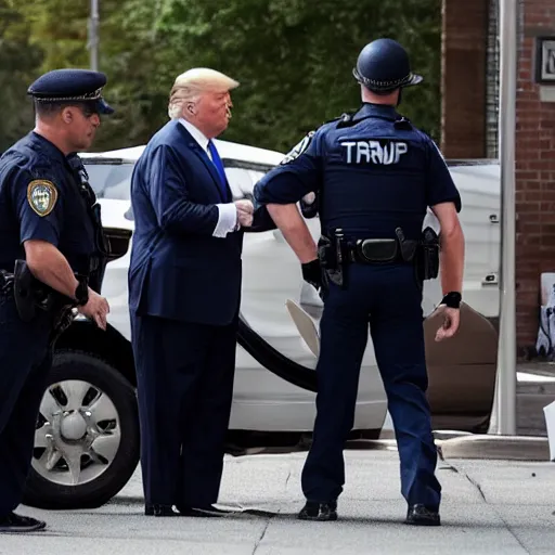 Image similar to donald trump getting arrested