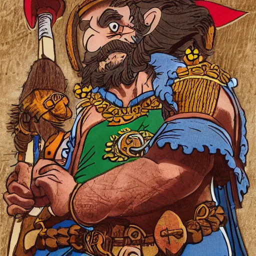 Prompt: Asterix the gaul by Edgar P. Jacobs, highly detailed, intricate, 8k