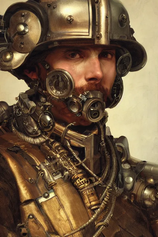 Prompt: a hyperdetailed matte portrait of a steampunk cyborg dressed as a 1 6 th century euopean nobleman, highly detailed, deep focus, elegant, digital painting, sharp focus, ultra realistic, 8 k, art by greg rutkowski and rembrandt and alphonse mucha, ultrawide lens