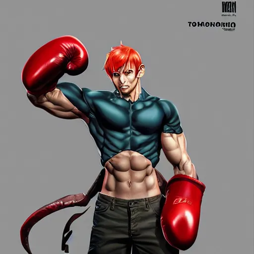 Prompt: demon hero, made by Tomohiro Shimoguchi, Ryō Akizuki,colored by stanley artgerm lau,boxing gloves,worn pants ,ArtStation, CGSociety