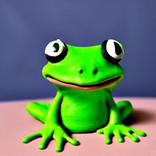 Prompt: beatiful cute clay cartoony frog