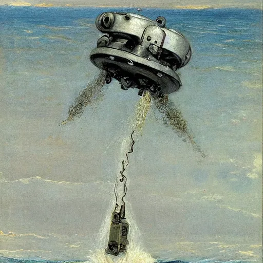 Image similar to deep sea robot by alfred stevens