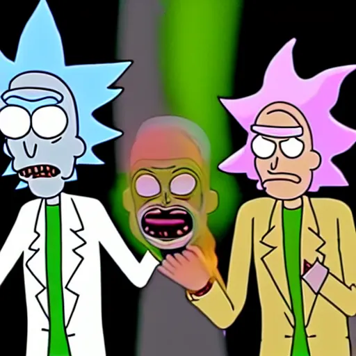 Prompt: Rick and Morty distorted