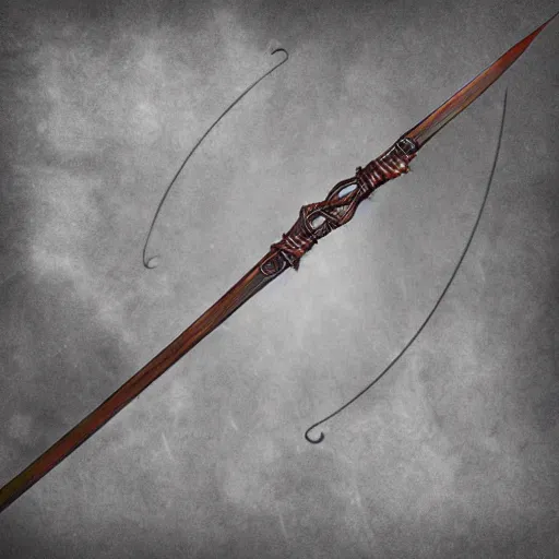 Image similar to fantasy longbow weapon made from whispy shadows, digital media