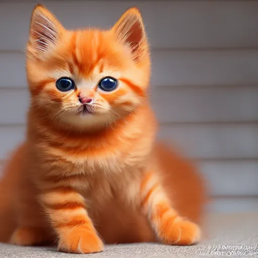 Image similar to cute fluffy orange tabby kitten, award winning