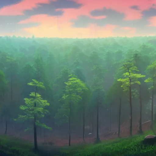 Prompt: forest lanscape panorama by pixar by makoto shinkai dnd