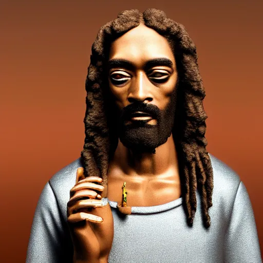 Image similar to ultra mega super hyper realistic Full lenght view photography of highly detailed cybertronic Jesus with highly detailed face smoking weed with Snoop Dogg a highly detailed dog . Photo on Leica Q2 Camera lens angle 200mm, Rendered in VRAY and DaVinci Resolve and MAXWELL and LUMION 3D, Volumetric natural light