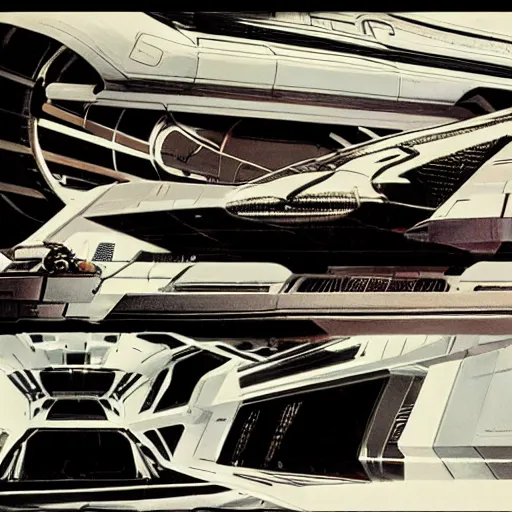 Prompt: scifi spaceship, big medium small, syd mead