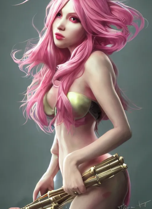 Prompt: seraphine, from league of legends, pink hair, studio microphone, new musical instruments, au naturel, hyper detailed, digital art, trending in artstation, cinematic lighting, studio quality, smooth render, unreal engine 5 rendered, octane rendered, art style by klimt and nixeu and ian sprigger and wlop and krenz cushart