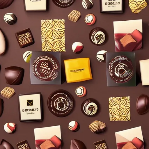 Image similar to chocolate packaging design, premium, bold colours, patterns, behance, packaging of the world
