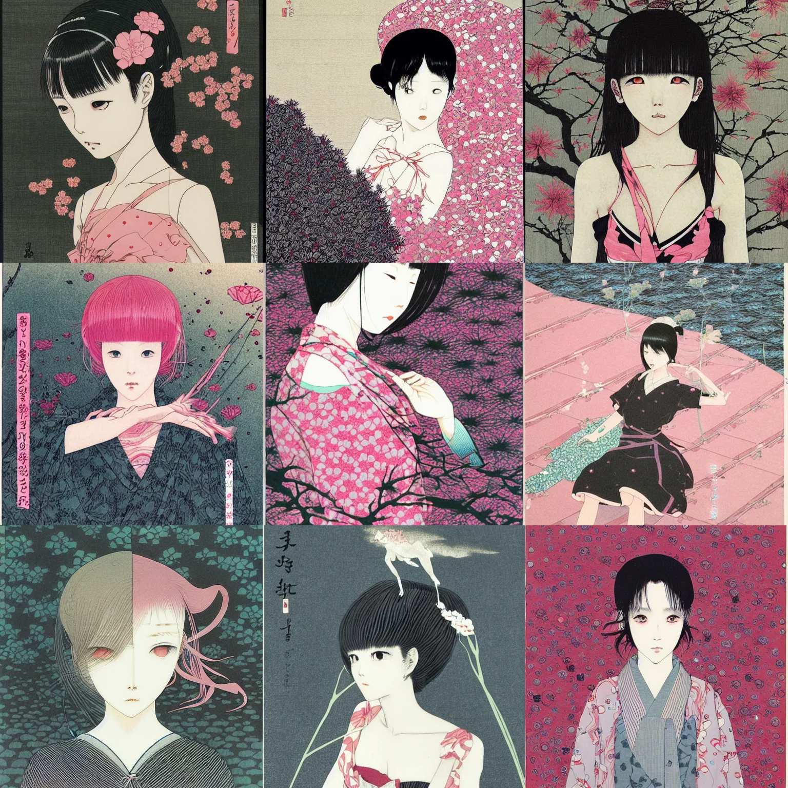 Prompt: lee jin - eun emerging from pink water by takato yomamoto, rule of thirds, seductive look, beautiful