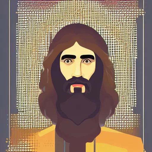 Prompt: thyholyjebus 7 7 profile picture vector art illustration