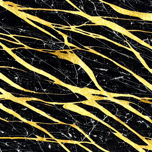 Prompt: gold lines on black marble, texture