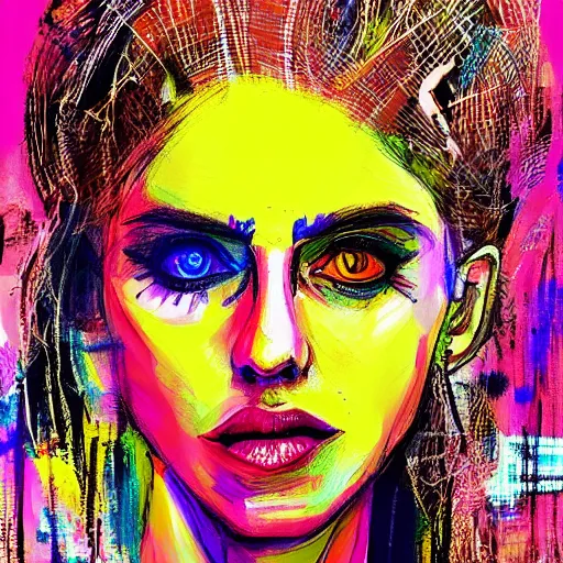 Prompt: a sketch, ultra detailed, colorful, mystical travel, magic, universe, beautiful woman, similar to alexandra daddario, surreal city, in style of jean - michel basquiat, trending on artstation