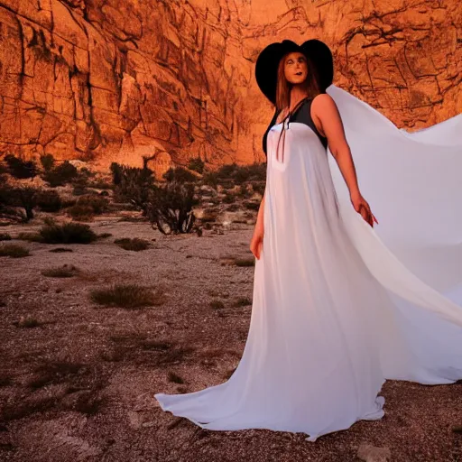 Prompt: photo, a woman in a giant flowing incredibly long dragging white dress made out of white smoke, standing inside a dark night western rocky scenic landscape, a vintage cowboy movie projected, volumetric lighting