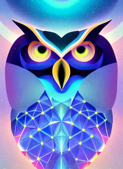 Image similar to symmetry!! product render poster vivid colors divine proportion owl, ice and snow, glowing fog intricate, elegant, highly detailed, digital painting, artstation, concept art, smooth, sharp focus, illustration,