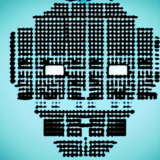 Image similar to evil face made out of binary code