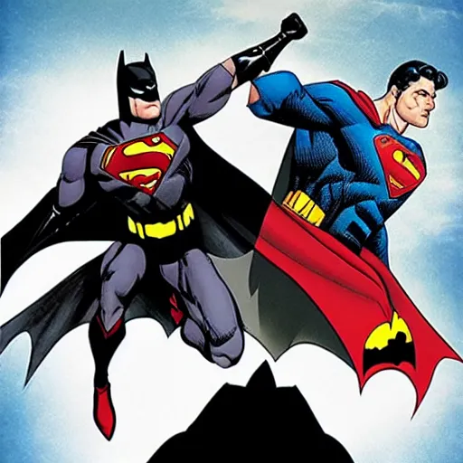 Image similar to batman fighting superman