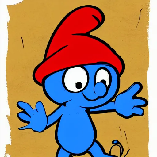 Prompt: papa smurf comic - book drawing from mad - magazine pen and ink with full - color artwork, vector svg