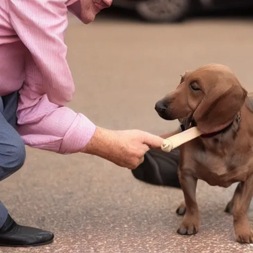 Image similar to mr bean poking a dog