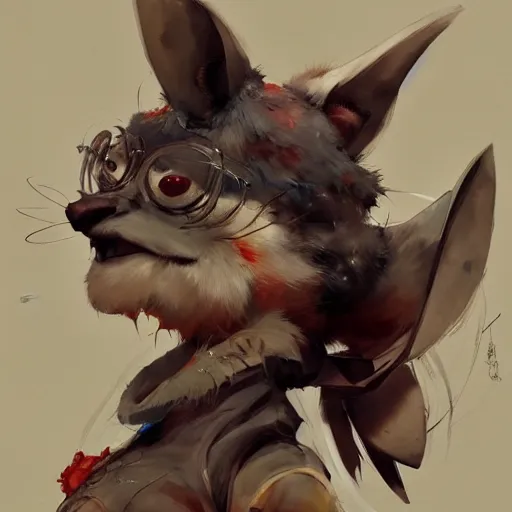 Image similar to concept art of anthropomorphized animal, highly detailed painting by dustin nguyen, akihiko yoshida, greg tocchini, 4 k, trending on artstation, 8 k