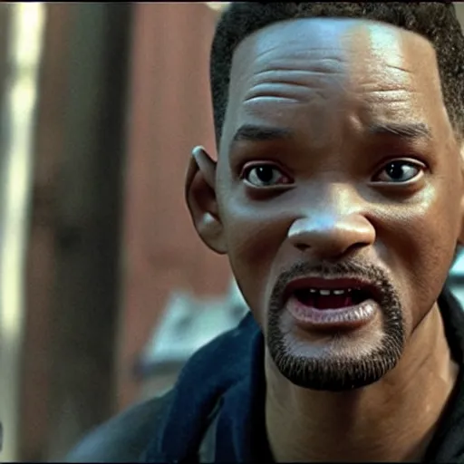 Image similar to Will Smith as a monster from the movie I am legend