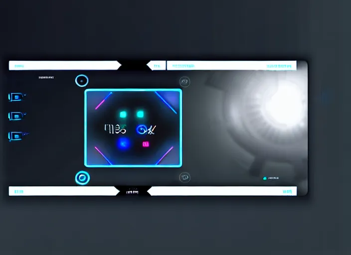 Prompt: a futuristic interface ui hud, 8 k, sliders, switches, horizontal, sleek black and white