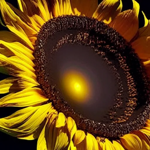 Image similar to 'Black Hole Blackhole Sunflower' James Webb Space Telescope image