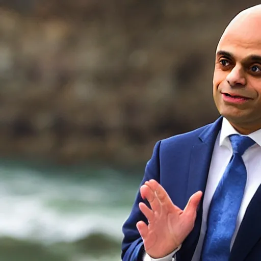 Prompt: Sajid Javid as The Little Mermaid